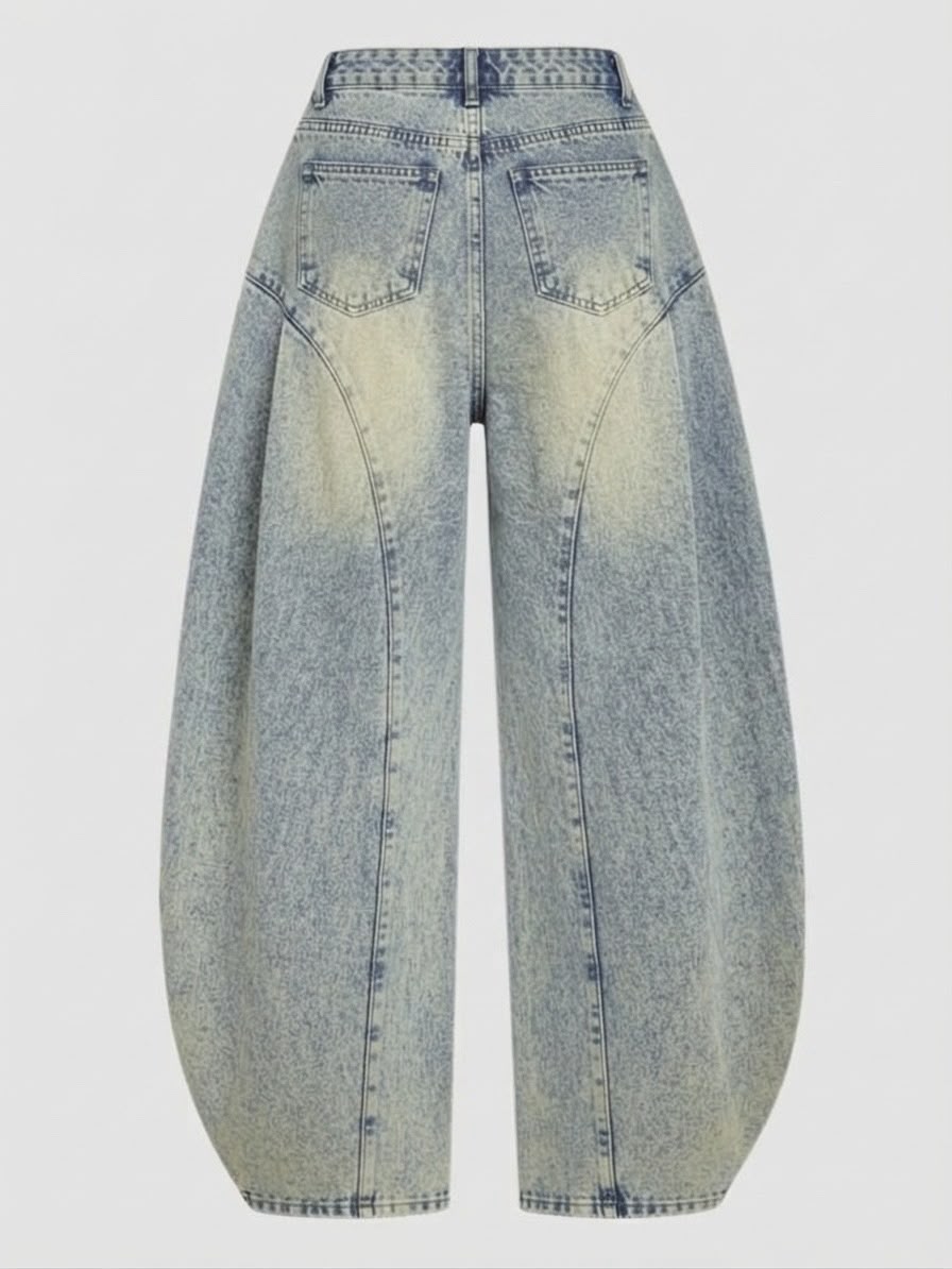 jeans de corte balloon o barrel leg (pierna curva) - Imagen 2